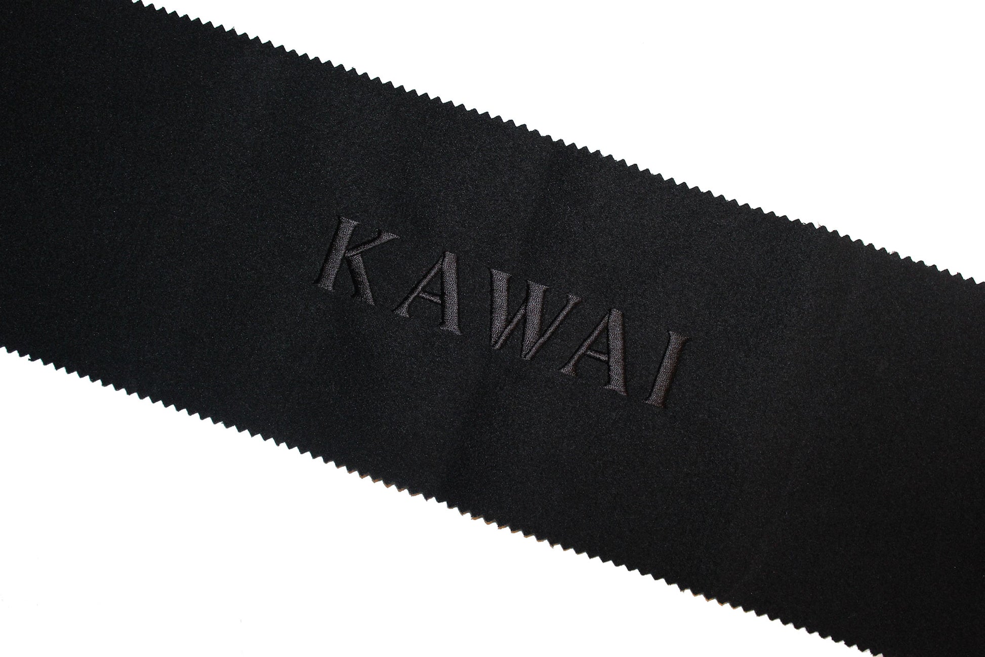 Kawai black felt key cover with black embroidery