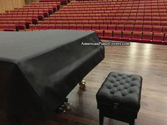 Black Vinyl Piano Cover - For Pianos 4'10" to 5'2"