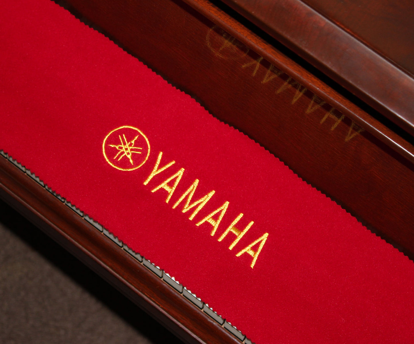 yamaha felt piano key cover red with gold embroidery