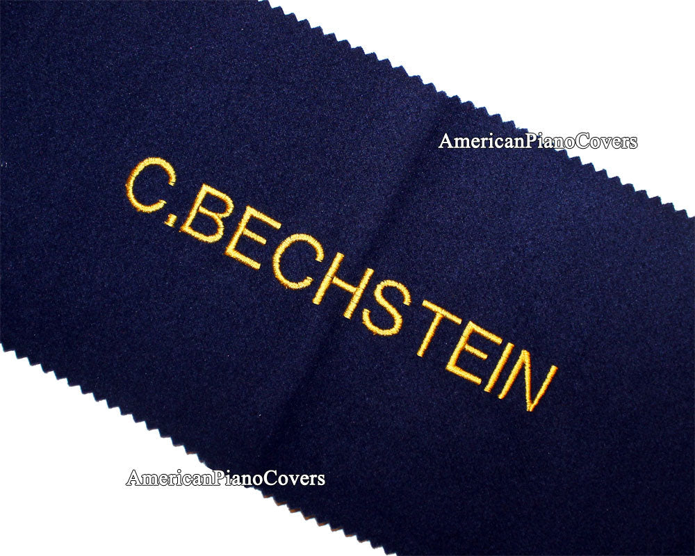 C. Bechstein blue felt piano key duster cover