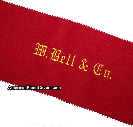 W. Bell Piano Key Cover red felt keyboard fabric
