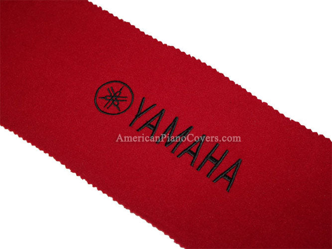 Yamaha red felt piano key dust cover with black embroidery
