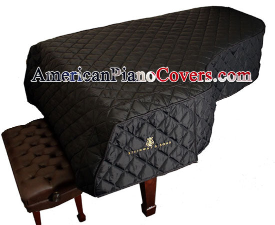 black quilted steinway grand piano cover