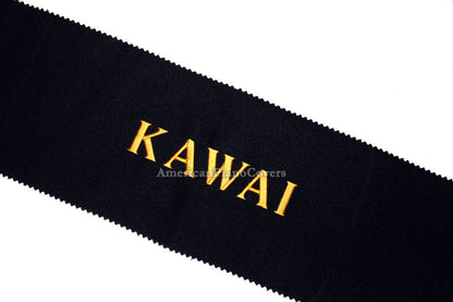 black felt kawai piano key cover gold logo