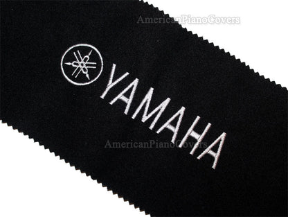 Yamaha piano key cover black felt silver embroidery
