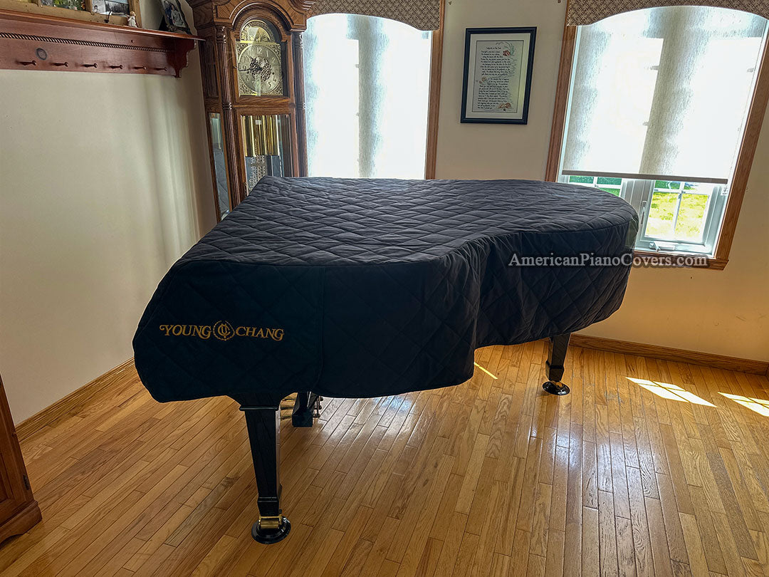 young chang piano cover with embroidered logo