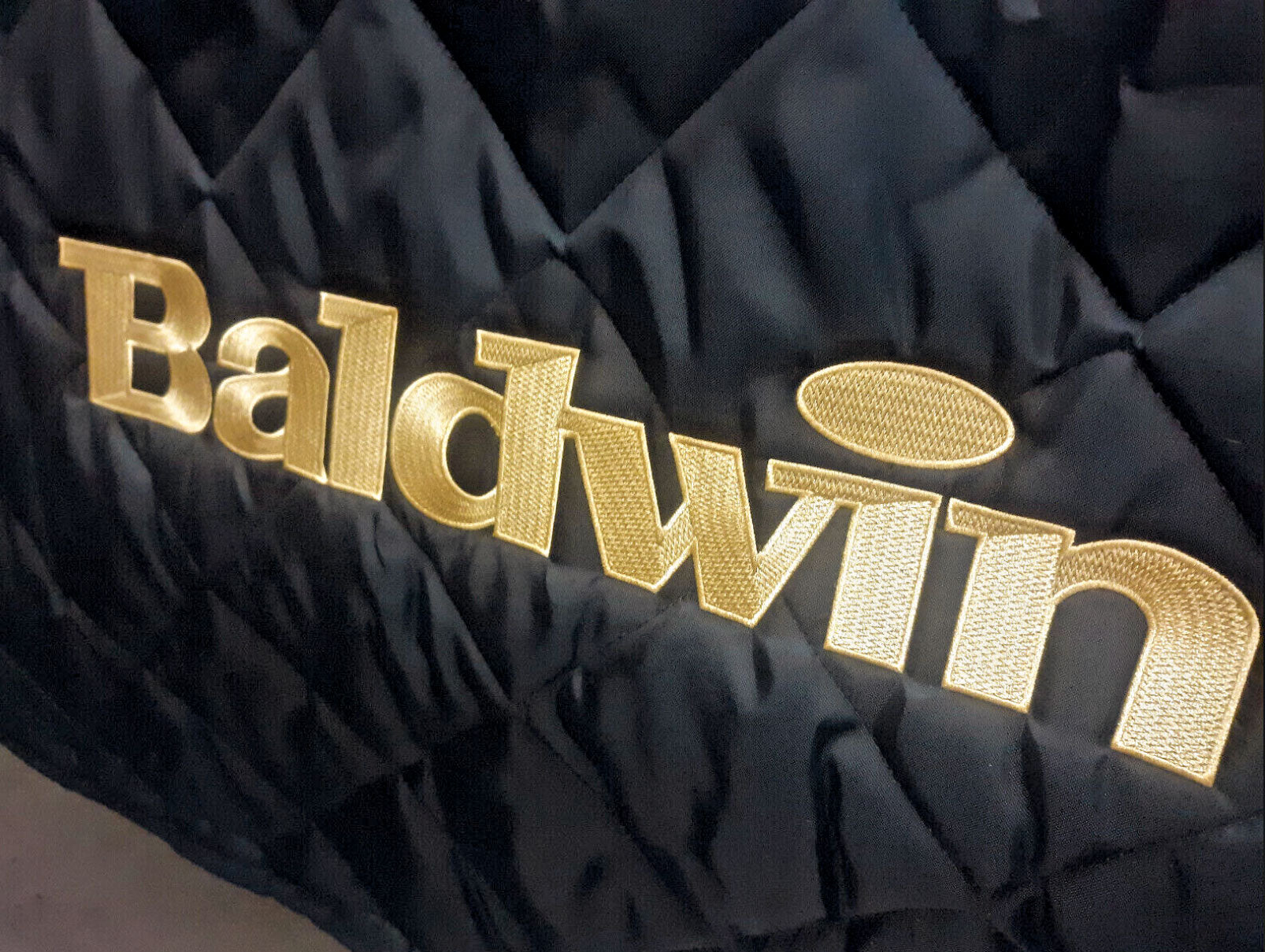 Baldwin piano cover with logo embroidered