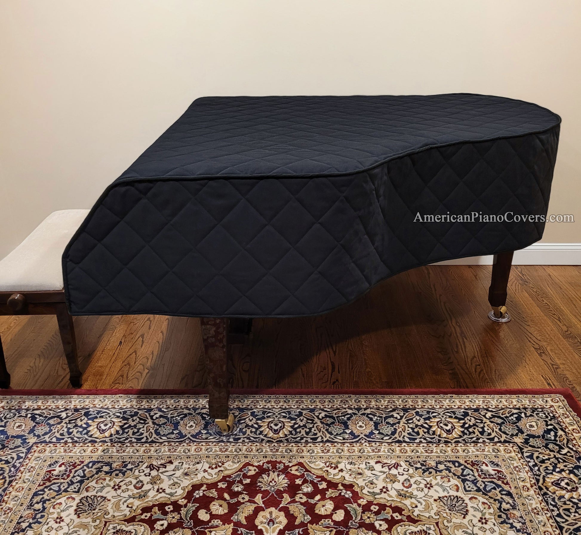 heavy quilted black mackintosh piano cover