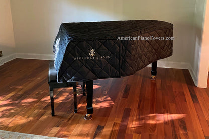 steinway piano cover with logo embroidery black quilt