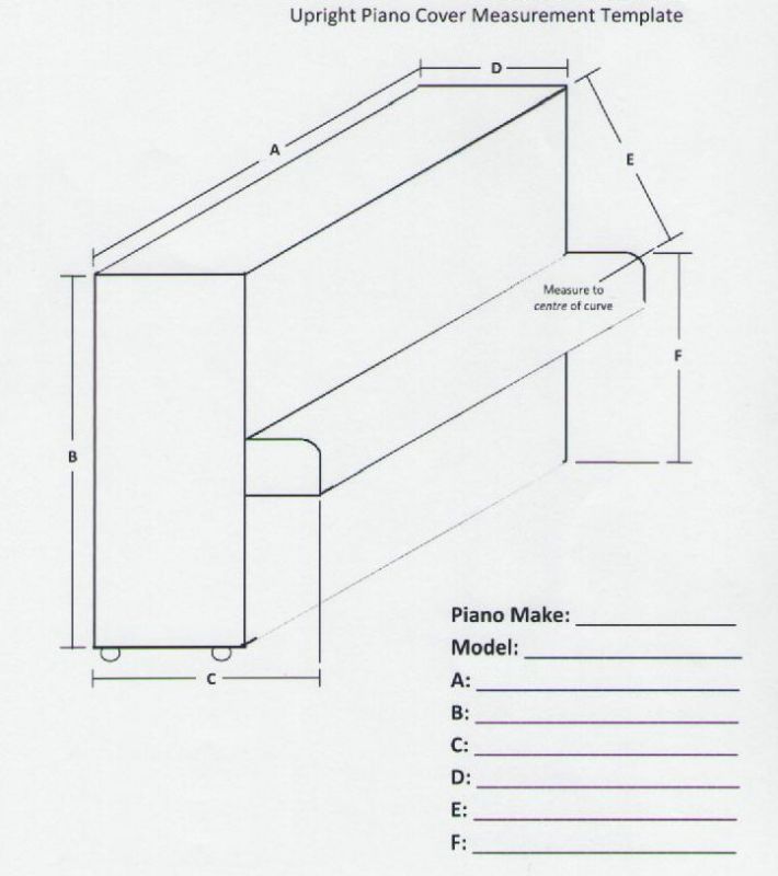 upright piano cover template