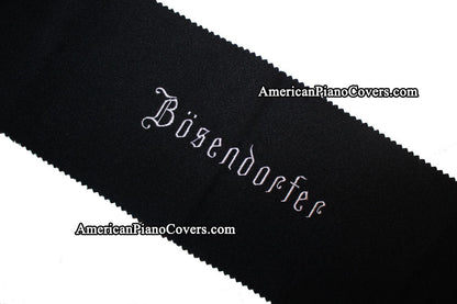 Bosendorfer black felt piano key cover silver embroidery