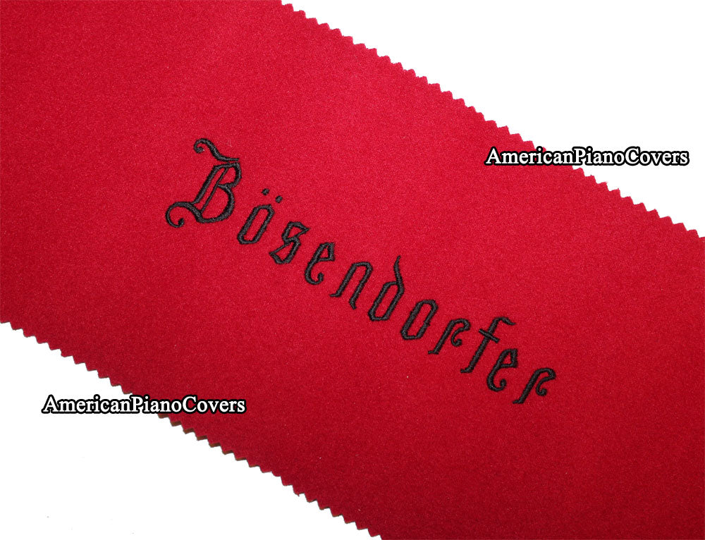 Bosendorfer keyboard cover red felt black embroidery