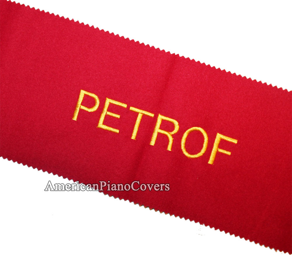 Petrof piano key cover red felt
