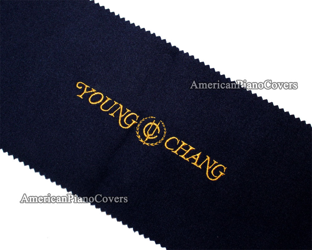 Young Chang piano key cover blue fabric